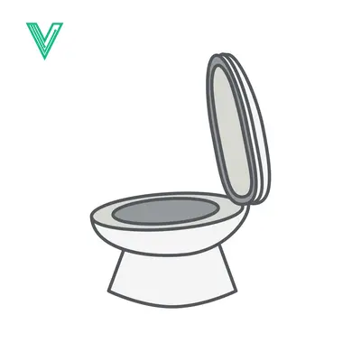 Simple Line Drawing of an Open Toilet Bowl