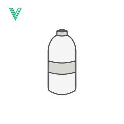 Simple Illustration of a White Plastic Bottle with a Label