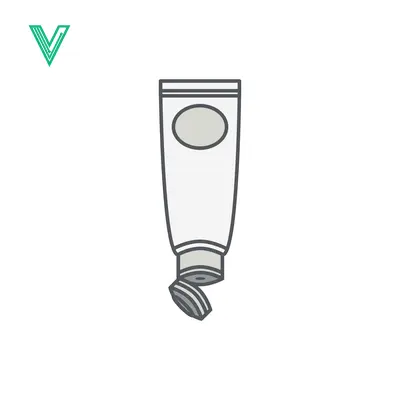 Simple Line Art Illustration of a Squeeze Tube with Cap Open