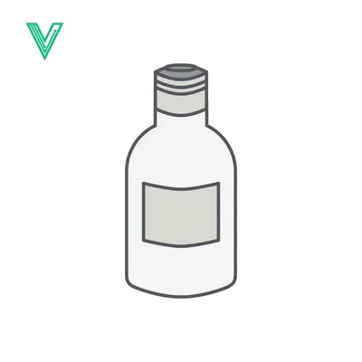 Simple Illustration of a White Bottle with a Label