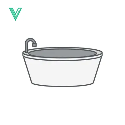 Simple Line Drawing of a Bathtub with Faucet