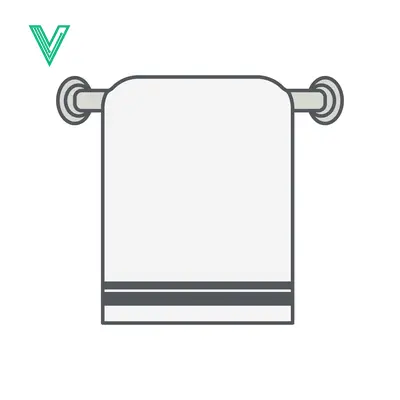Simple Flat Icon of a Towel Hanging on a Rack
