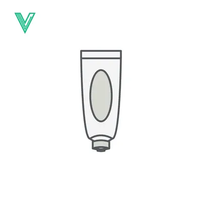 Minimalist Icon of a Cream Tube with Oval Label