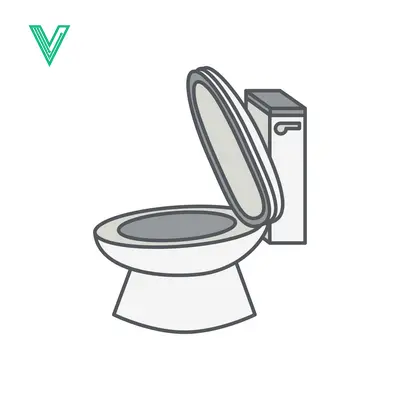 Simple Line Drawing of a Toilet with Open Lid