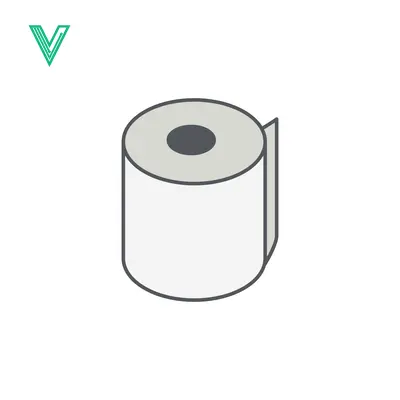 Simple Isometric Illustration of a Toilet Paper Roll