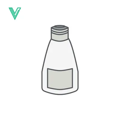 Simple Illustration of a White Bottle with a Label