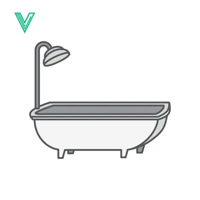 Bathtub with Shower Head Icon
