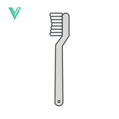 Simple Line Art Illustration of a Toothbrush