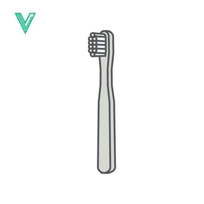 Simple Line Drawing of a Toothbrush on a White Background
