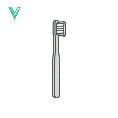 Simple Line Drawing of a Toothbrush for Oral Hygiene