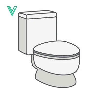 Modern Toilet Bowl with Water Tank Illustration