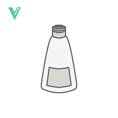Simple Illustration of a White Bottle with a Label