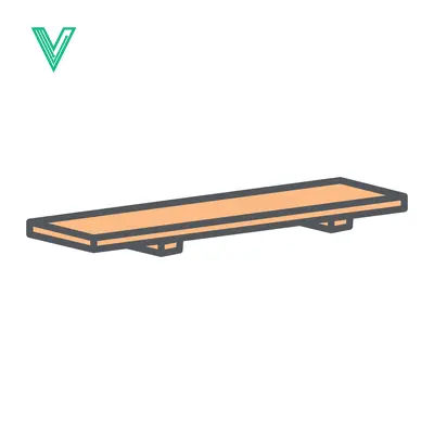 Aset desain premium: Simple Wooden Shelf Illustration