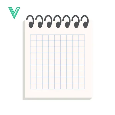 Blank Spiral Notebook Grid Page for Notes and Planning