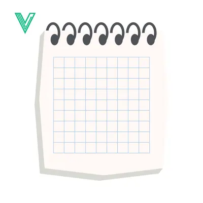 Blank Grid Paper Notebook Page with Spiral Binding