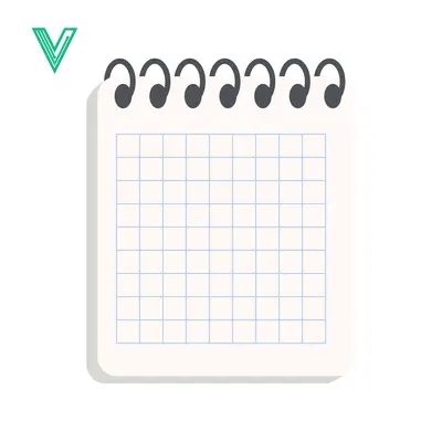 Simple Grid Notebook Page with Spiral Binding