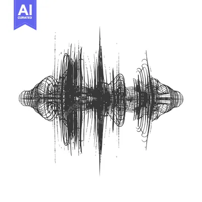 Premium design asset: Abstract Black and White Sound Wave Visualization