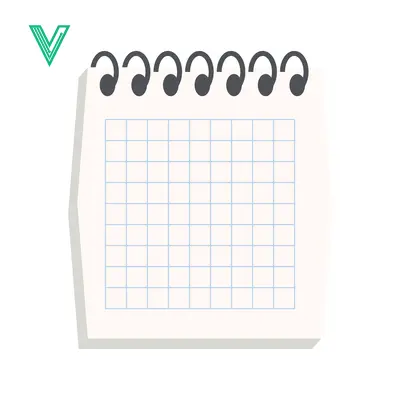 Blank Grid Notebook Page with Spiral Binding