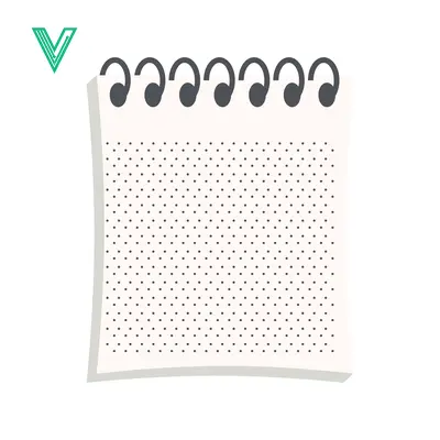 Aset desain premium: Minimalist Spiral Notebook Page with Dot Grid Pattern