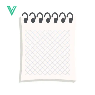 Blank Spiral Notebook Page with Grid Lines