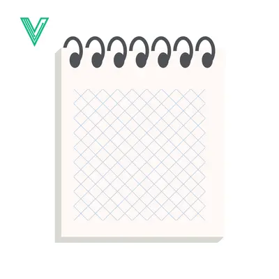 Spiral Bound Notebook Page with Grid Paper and Wire Binding