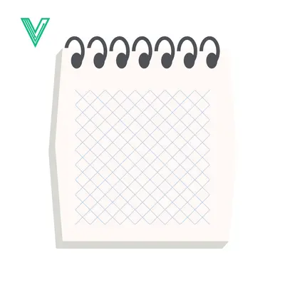 Premium design asset: Blank Spiral Notebook Page with Grid Lines