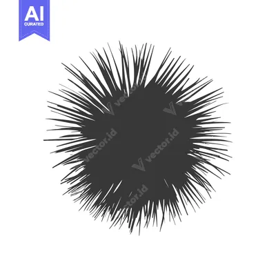 Premium design asset: Abstract Black and White Spiky Circle