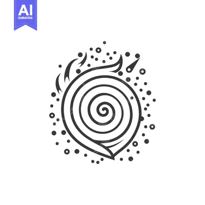 Aset desain premium: Abstract black and white spiral with dots