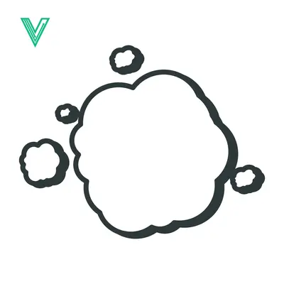 Abstract cloud shape with smaller surrounding elements
