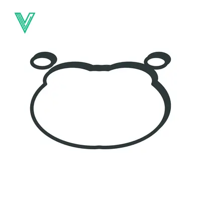 Aset desain premium: Simple Bear Face Outline Icon Vector