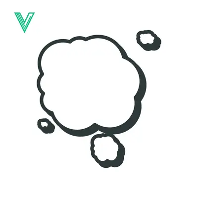 Hand Drawn Thought Bubble Icon with Small Puffs
