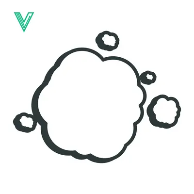 Abstract cloud shape with small circles around it