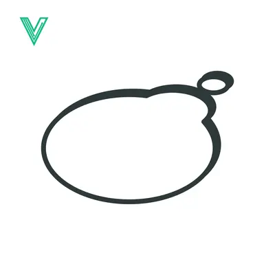 Simple Outline of a Blank Oval Tag with a Loop