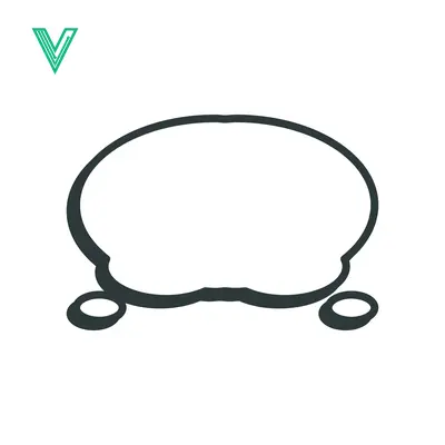 Abstract Oval Shape with Two Small Circles Below