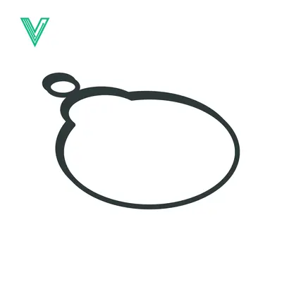 Minimalist Outline of an Oval Speech Bubble with a Loop