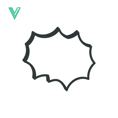 Explosion Speech Bubble Outline Graphic Element