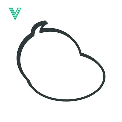 Simple Outline of a Mango Fruit