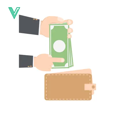 Aset desain premium: Hands exchanging money and wallet for payment