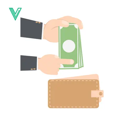 Hand Giving Money to Wallet Illustration