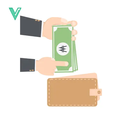 Premium design asset: Hands exchanging money for a wallet