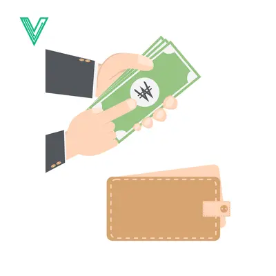 Aset desain premium: Hand giving money to wallet illustration