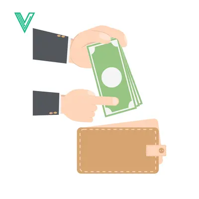 Premium design asset: Hand giving money to wallet for payment