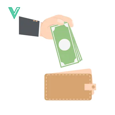 Hand putting money into a wallet financial transaction concept