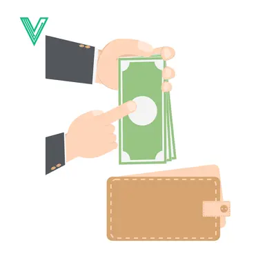 Hands exchanging money and wallet for payment