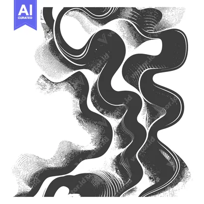 Aset premium populer: Abstract Black and White Swirling Pattern with Dotted Texture