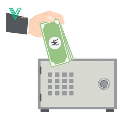 Aset desain premium: Hand depositing money into a safe deposit box