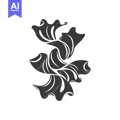 Aset desain premium: Abstract Black and White Swirling Shape Design