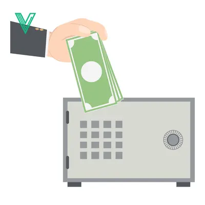 Aset desain premium: Hand depositing money into a safe representing savings and security
