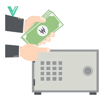 Hands depositing money into a safe deposit box