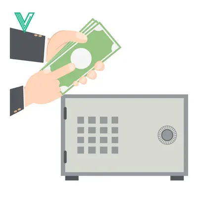 Hands depositing money into a secure safe for financial security